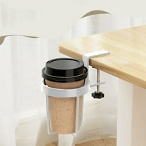 Cup Holder, Desk Mounted Iron Bracket, No Drill Adjustable Drink Caddy, Side Table Fixed Cup Shelf, Office Chair Armrest Storage Organizer