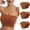 Brown, variant on Mrat Womens High Support Bra 3pc Strapless Bandeau Bra for Women, Seamless Bralettes Stretchy Padded Tube Tops Bra with Clear Strap S-410 Beige XL