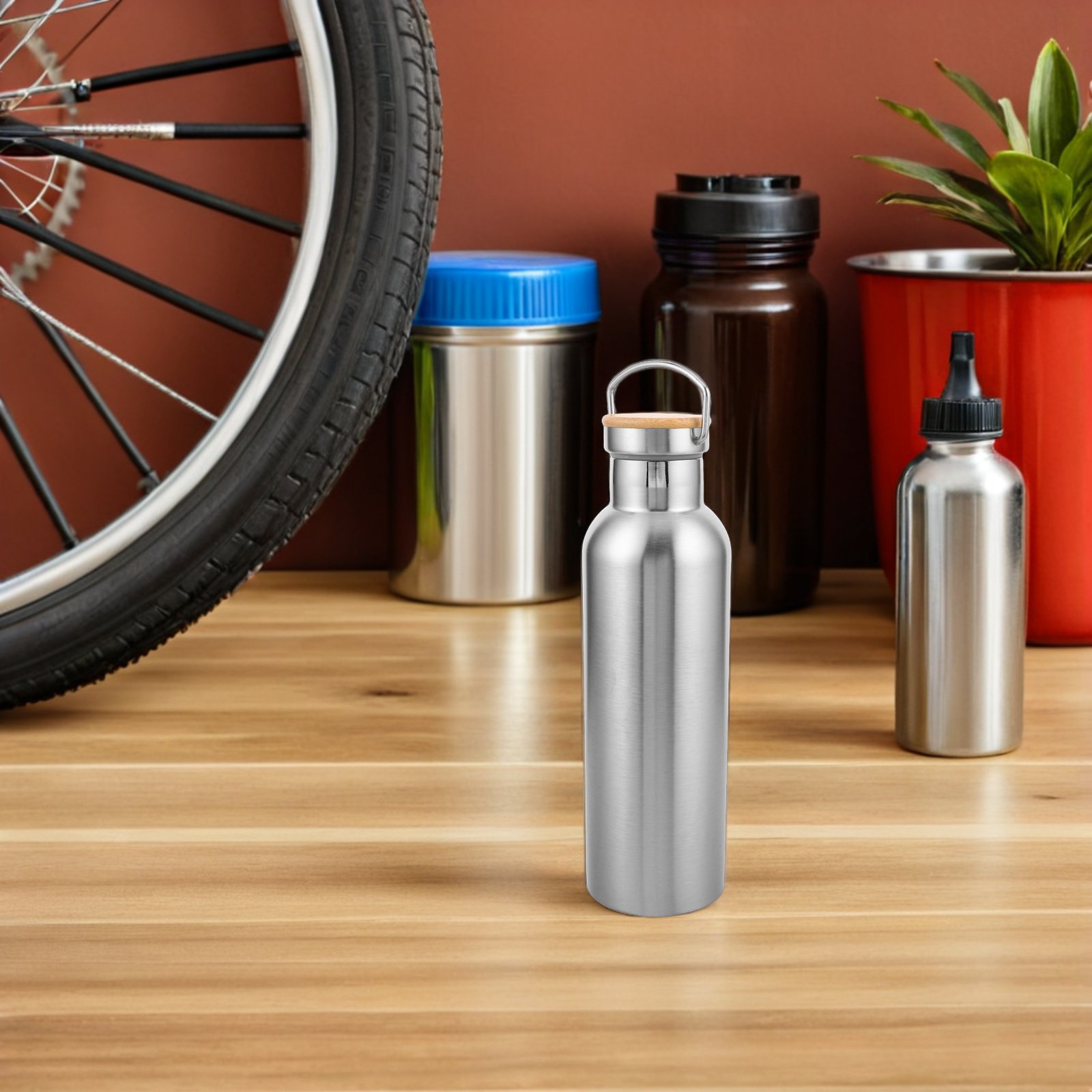 NICERIO Insulated Vacuum Sport Water Flask for Outdoor Activities Lightweight Stainless Steel