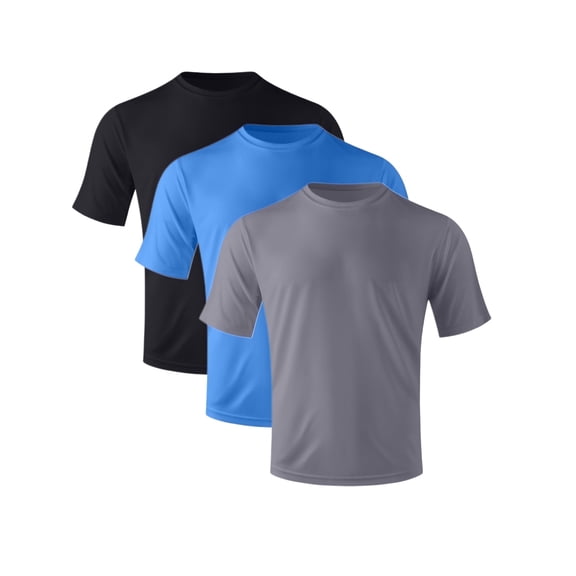 ZBORIBER Quick-Dry Men's Shirts 3-Pack - Moisture Wicking, UPF 50 , Breathable, S-3XL