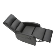 Dormi Contemporary Recliner Chair in Black Faux Leather by LumiSource