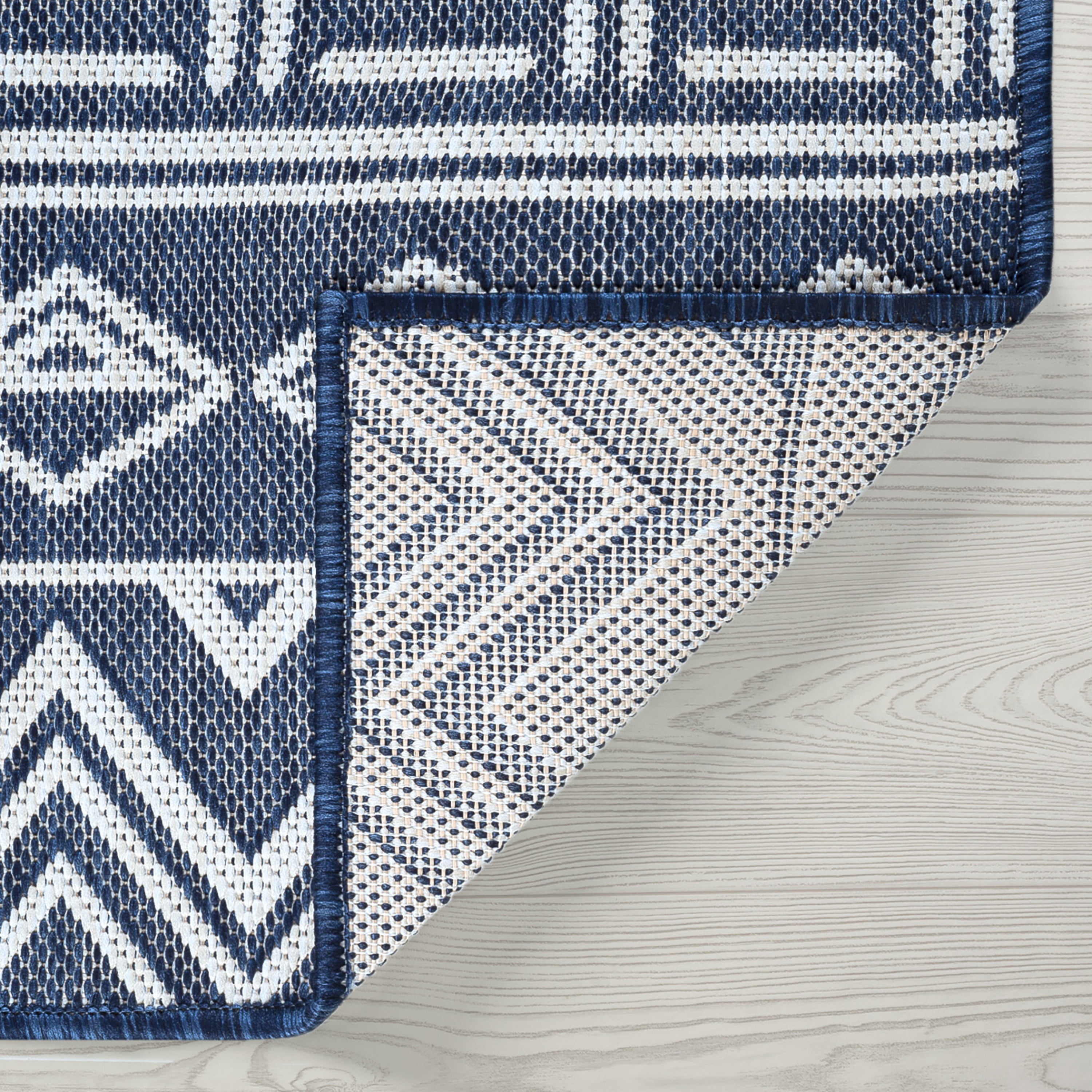 2x3 Water Resistant, Small Indoor Outdoor Rugs for Patios, Front Door Entry, Entryway, Deck, Porch, Balcony | Outside Area Rug for Patio | Navy, Moroccan | Size: 2' x 3'