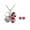 Rose Red, variant on Wrapables® Gold Plated Crystal Heart Shaped Four Leaf Clover Pendant Necklace and Stud Earrings Jewelry Set, Royal Blue