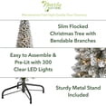 thumbnail image 3 of Nearly Natural Clear Prelit 300 Incandescent Flocked Pencil Artificial Christmas Tree, 6', 3 of 9