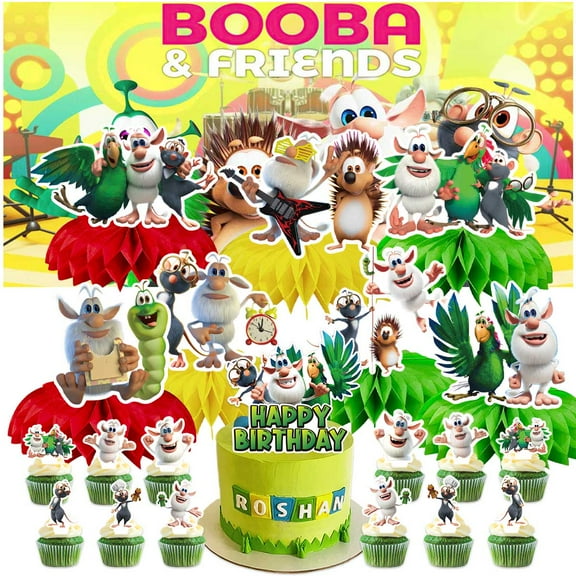 Booba Party Decorations Centerpieces Honeycomb Table Toppers Backdrop Birthday Party Decor Supplies Banner