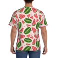 thumbnail image 3 of Bixox Men's Watermelon Printed Short Sleeve Skinny Athletic T-Shirt, 3 of 6