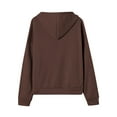 thumbnail image 5 of HaHaHappy Womens Casual Drawstring Zip Up Thick Hoodies Long Sleeve Fleece Sweatshirts Solid Jacket Coat with Pockets Coffee S, 5 of 5