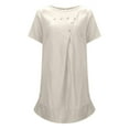thumbnail image 3 of Tshirt Dress Women Summer Short Sleeve Crewneck Loose Fit Casual Knee Length Midi Dresses T Shirt Dresses for Women, 3 of 8