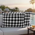 thumbnail image 4 of Outdoor Waterproof Pillow Covers Classic Black and White Buffalo Check Decorative Throw Pillow Protectors,Pillowcase Cushion Cases for Patio Sofa Garden Couch,20x12in,Pack of 2, 4 of 14