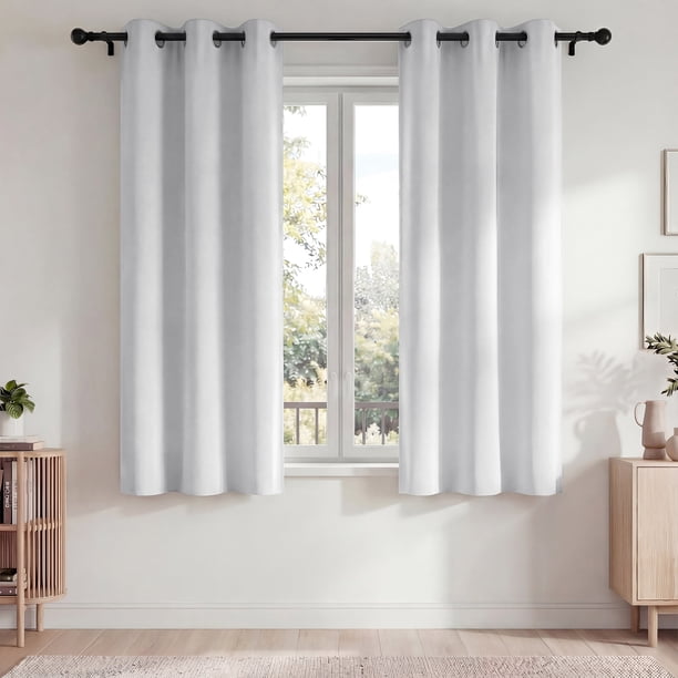 Blackout Blackout Cortinas, Juego de Cortinas de 2 Piezas para Recámara y Sala de Estar 42x63 Pulgadas, Cortinas Térmicas Aislantes Que Oscurecen la Habitación con Ojales, Reducción de Ruido y Bloque