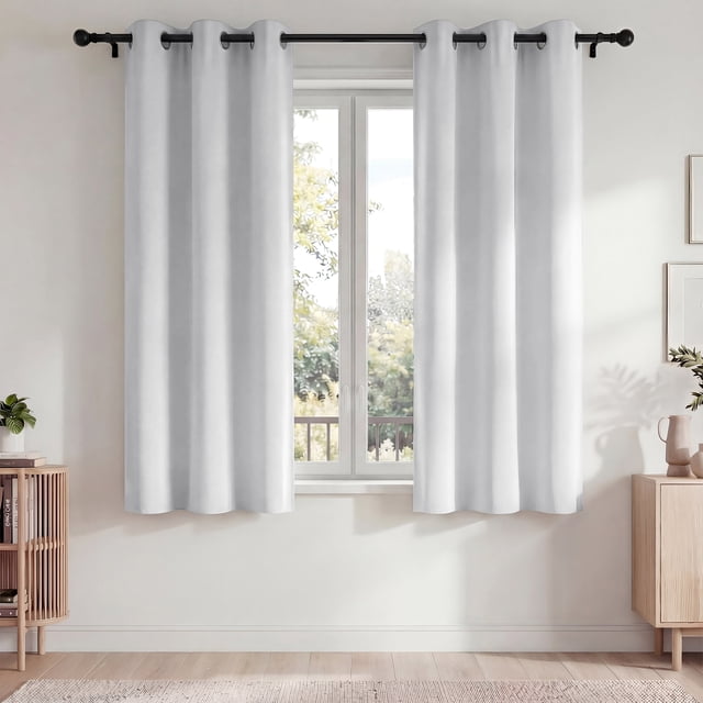 Blackout Blackout Cortinas, Juego de Cortinas de 2 Piezas para Recámara y Sala de Estar 42x63 Pulgadas, Cortinas Térmicas Aislantes Que Oscurecen la Habitación con Ojales, Reducción de Ruido y Bloque