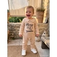 thumbnail image 3 of Cjfdfy Newborn Baby Girls Boy Jumpsuit Please Pass Me to My Grandma Long Sleeve Ribbed Knit Doll Collar Romper Infant Cute Coming Home Fall Winter Outfit 0-18M ﻿, 3 of 9