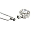thumbnail image 4 of Round Crystal White Beautiful Crystal Rhinestone Flower Cremation Urn Necklace for Human Ashes Stainless Steel Memorial Pendant Keepsake Jewelry with Free Funnel Kit and Velvet Jewelry Box, 4 of 12