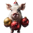 thumbnail image 1 of Ornamentos de Árbol de Navidad Colgante de Coche Plano de Cerdo Acrílico,Decoración Colgante para Árbol Y Vehículo Decoración Festiva Alegre de Vacaciones,Ornamentos de Navidad Únicos, 1 of 3