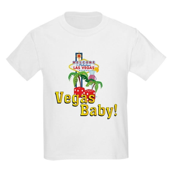 CafePress - Vegas Baby! Kids Light T Shirt - Light Classic Kids Graphic, Short Sleeve T-Shirt, Sizes XS-XL