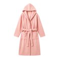 thumbnail image 6 of MGDXOX Women's Waffle Knit Hooded Bathrobe, Belted Spa Robe with Pockets, Soft Absorbent Lightweight Loungewear Pink Free Size, 6 of 6