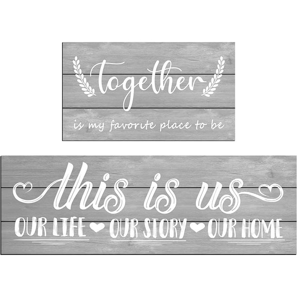 Farmhouse Kitchen Mat Set of 2 Non Slip Thick Kitchen Rugs and Mats