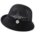 thumbnail image 2 of QSAWXQZ Women's Bucket Hat Rolled Brim Crochet Hollow Out Soft Packable Summer Beach Sun Hat Lightweight Travel Headwear Free Size, 2 of 6