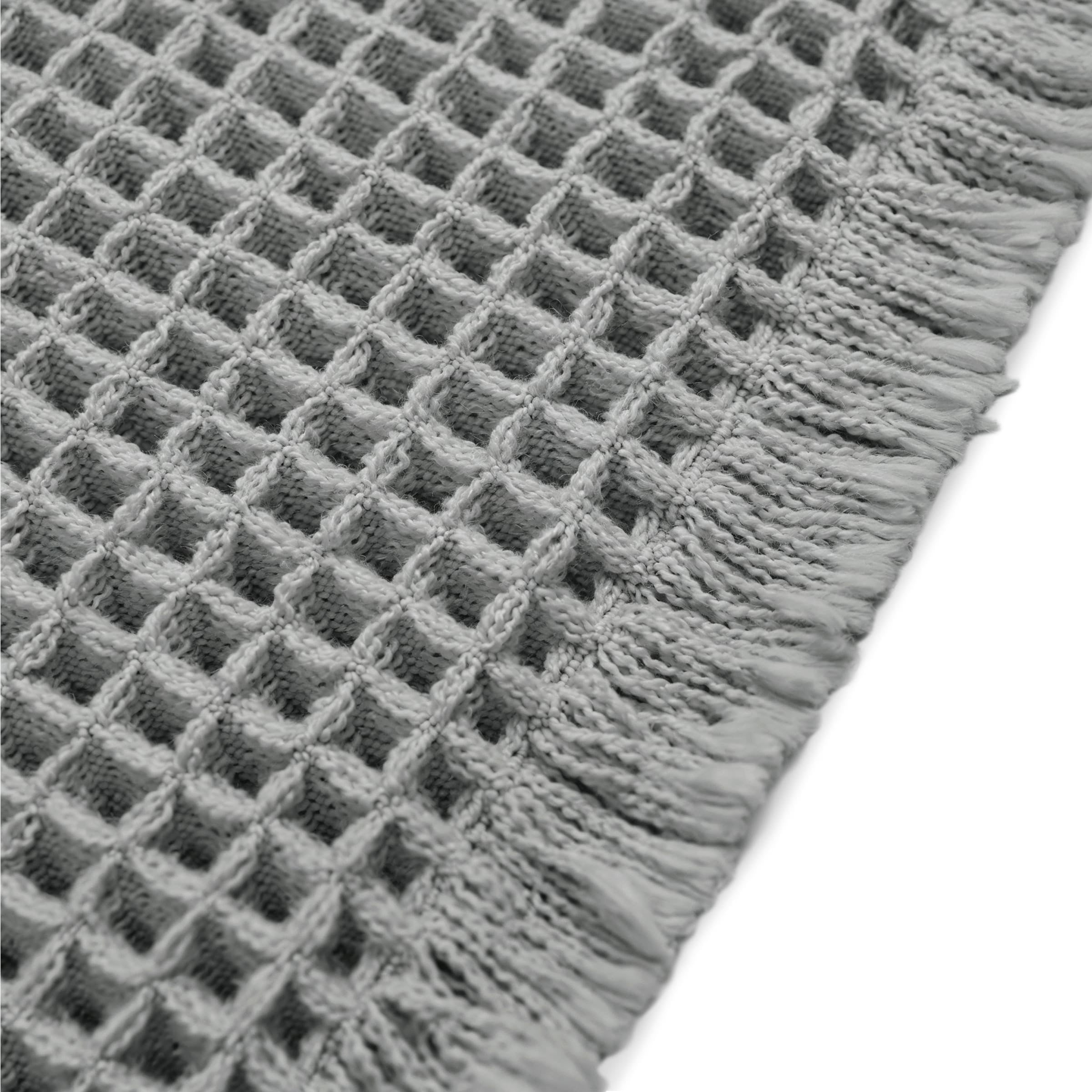 Subrtex Waffle Weave Bathroom Rug, Non Slips Bath Mat, Absorbent Bathmat Bath Rug for Bathroom (16"x24", Gray)