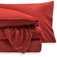 thumbnail image 4 of Bare Home Fleece Sheet Set, Warm Plush Polar Fleece, Pill Resistant, Twin XL, Red, 4 of 6