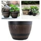 thumbnail image 4 of Maceta de barril de resina para interior y exterior, maceta grande para flores, adorno de jardín 113 pulgadas, 4 of 9