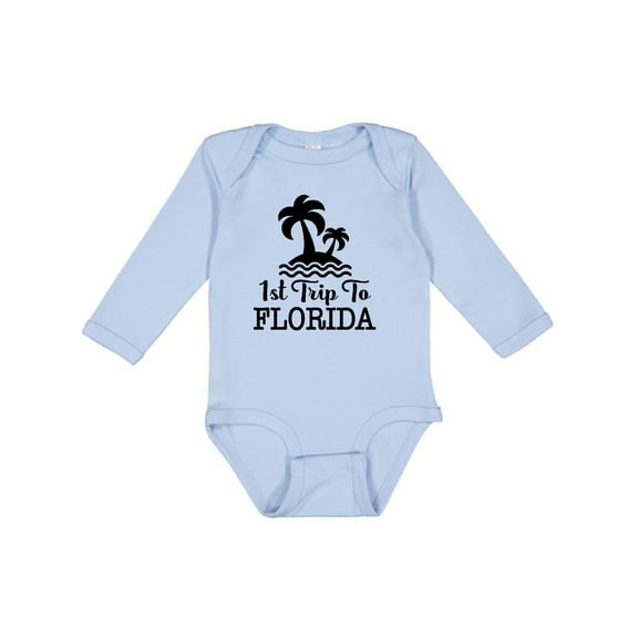 Inktastic First Trip to Florida Vacation Boys or Girls Long Sleeve Baby Bodysuit