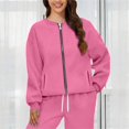 thumbnail image 2 of Holzkary Zip Up Cardigan Sweatshirts for Women Sweatshirts with Pocket Long Sleeve Cute Hoodie Clothes Graphic Printed Pullover Top Comfy Fall Winter Outfits Clothes 2025 Fashion Pink L, 2 of 9