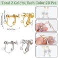 thumbnail image 6 of 1 Box 40Pcs 2 Colors Screw Earring Clips Earrings Converter Gold Silver Brass Clip on Earring Backs with Loop Components Findings for Non Pierced Ears Handmade jewelry DIY Crafts Women, 6 of 6