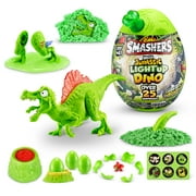 Smashers Mega Jurassic Light Up Dino Egg (Spinosaurus) by ZURU Collectible Egg with Over 25 Surprises, Volcano Slime, Fossil Toy, Dinosaur Toys, T-Rex Toy for Boys and Kids