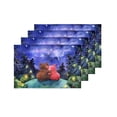 thumbnail image 4 of MKHERT Fairytale Bear and Pig Hugs at Starry Night Placemats Table Mats for Dining Room Kitchen Table Decoration 12x18 inch,Set of 4, 4 of 4