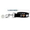 thumbnail image 5 of Buckle-Down Pet Leash, Dog Leash, I Heart Waffles Text, 6 Feet Long 1.0 Inch Wide, 5 of 6
