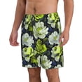 thumbnail image 2 of Cauagu Teal floral elegance Print Men's Swim Trunks,Hawaiian Bathing Suit Swimsuits Beach Shorts with Pockets for Men Quick Dry Swimming Board Shorts-Large, 2 of 6