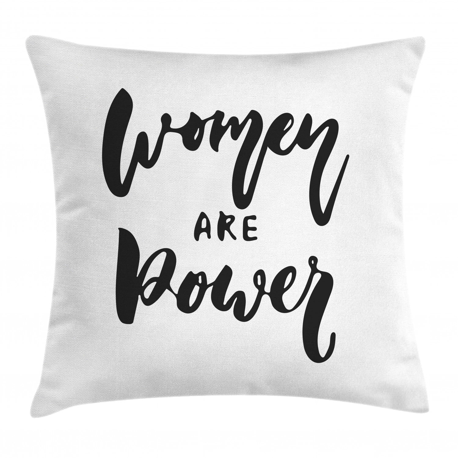 Girl Slogan Throw Pillow Cushion Cover, Women Are Power Funky Text on