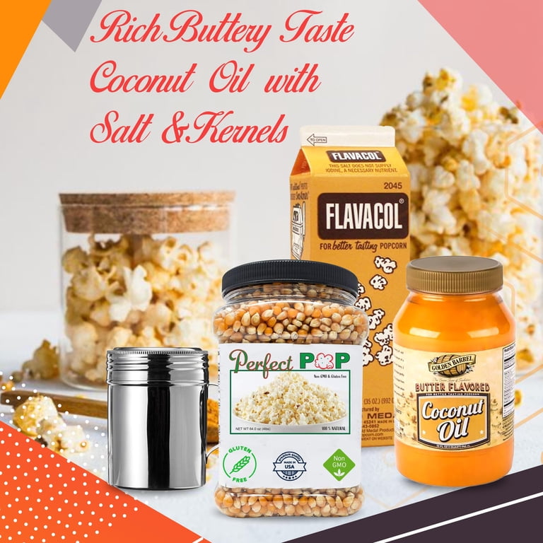 Perfect Stix Movie Night Popcorn Set, Flavacol Salt, Coconut Oil
