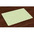 thumbnail image 1 of Ambesonne Leaves Place Mats Set of 4, Dotted Pale Background, Standard Size, Fern Green and Beige, 1 of 4