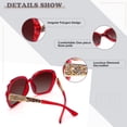 thumbnail image 5 of Sunier  Polarized Square Oversized Burgundy Sunglasses for Women with Sparkly Rhinestone, 5 of 7