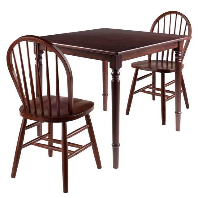 Juego de mesa de comedor Winsome Wood Mornay 3 piezas con sillas Windsor