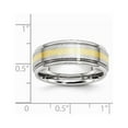 thumbnail image 2 of Cobalt Chromium Polished Engravable Rounded Edge 14k Gold Inlay Satin Polish 8mm Band Ring Size 9 Jewelry Gifts for Wome, 2 of 4
