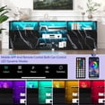 thumbnail image 4 of ChVans LED TV Stand for up to 80" TVs, 70" Large Entertainment Center Console Table Gaming Soundbar Shelf with 2 Storage Cabinets, 4 of 6
