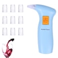 thumbnail image 2 of Portable Breath Alcohol Tester with 10 Mouthpieces, Professional Alcohol Tester with Backlight LCD Screen ,blue ,Accuracy High, 2 of 7