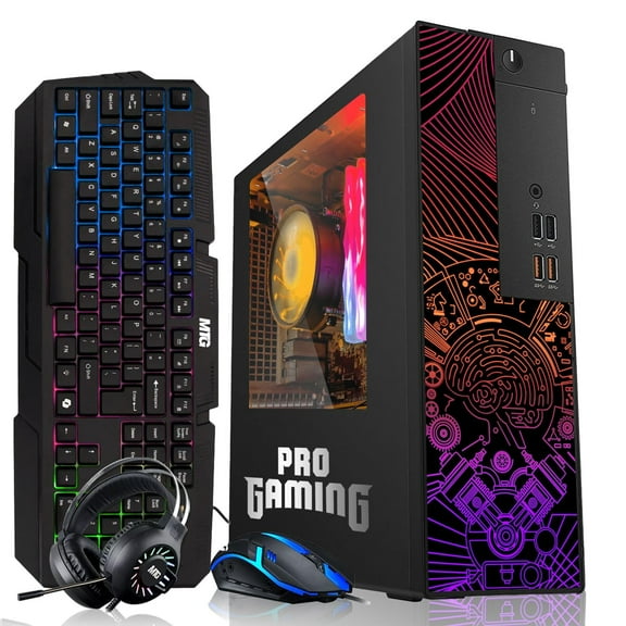 Restored TechMagnet RGB Desktop Computer PC-Intel Core i5,16GB ARGB RAM,256GB SSD,GT-1030 Graphics with RGB Keyboard with AI-Enabled Copilot Key,Mouse and RGB Headphone Windows 11 Pro