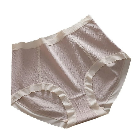 cfhntfmh Plus Size Panties for Women Soft High Waisted Full Coverage Briefs Breathable Color Block Seamless Underwear