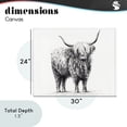 thumbnail image 4 of Stupell Industries Rustic Lodge Highland Cow in Charcoal Canvas Art, 30 x 24, by Leah Noel Art, 4 of 8