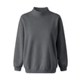 thumbnail image 2 of DISKEBUISS Women's Mock Neck Sweatshirt Long Sleeve Loose Casual Pullover for Fall Winter Basic Tops, 2 of 4