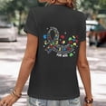 thumbnail image 4 of WEIWEN Women's Short Sleeve Autism Awareness Tops Casual Letter Print Trendy Crewneck Summer T Shirts for Women Graphic Tees Tshirts (Black, XL), 4 of 5