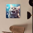 thumbnail image 4 of 14 Inch Wall Clock Battery Operated Square Clock Decorative for Office, Kitchen, Outdoor, Living Room，Portrait of Cat Butterflies Cute Drawing, 4 of 4
