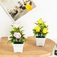 thumbnail image 5 of Hmgxay Foam Rose Miniature Bonsai, Faux Rose Small Potted Flowers for Home Decor, Imitation Floral Arrangement for Office Desktop, Artificial Flower Pot for Tabletop Decoration(Yellow), 5 of 7