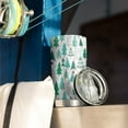 thumbnail image 3 of 20oz Tumblers Green Christmas Tree Pattern Stainless Steel Vacuum Insulated Double Wall Travel Tumbler Cups Mug with Lid and Straw,Cleaning Brush for Cold & Hot Drinks, 3 of 7