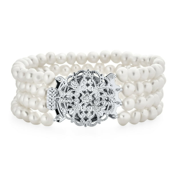 Multi strand cheap pearl bracelet