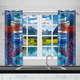 thumbnail image 2 of MKHERT Original Oil Painting of Boats Window Curtain Kitchen Curtain 26x39 inch,Two Piece, 2 of 2